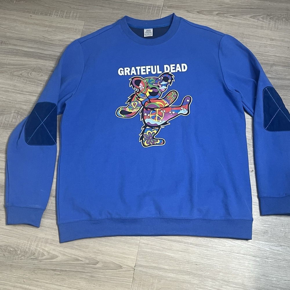 Grateful Dead Hoodie Adult 2X Blue  Pullover Sweatshirt Dancing Bears